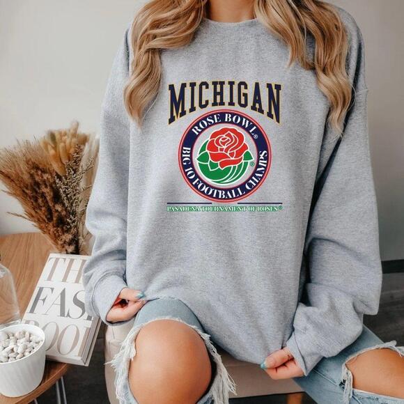Joanne W Other - Michigan Wolverines Big Ten Football Rose Bowl Graphic Unisex Sweater